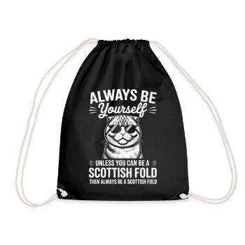 Schottische Faltohrkatze Scottish Fold Geschenk - Turnbeutel - Schwarz - Vorne
