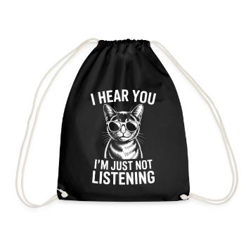 Abyssinian Cat Sayings Abyssinian Cat Gift - Drawstring Bag - black - Front
