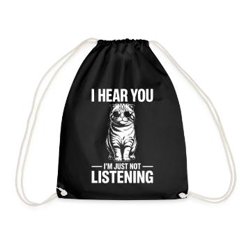 Schottische Faltohrkatze Scottish Fold Geschenk - Turnbeutel - Schwarz - Vorne