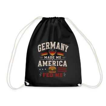 Deutsches Blut Amerikanische Wurzeln - Turnbeutel - Schwarz - Vorne