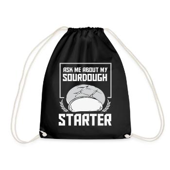 Bread Baker Bakery Bread Roll Baking - Drawstring Bag - black - Front