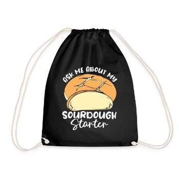Bread Baker Bakery Bread Roll Baking - Drawstring Bag - black - Front