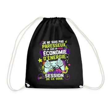 Gamer En Mode Économie D'Énergie - Humour games - Sac de sport léger - noir - Devant