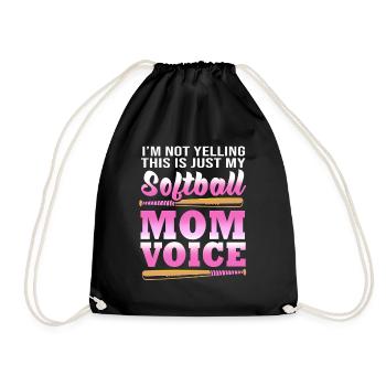 Softball Mutter Softball Mama - Turnbeutel - Schwarz - Vorne