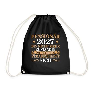 Pensionär 2027 Legende verabschiedet sich - Turnbeutel - Schwarz - Vorne