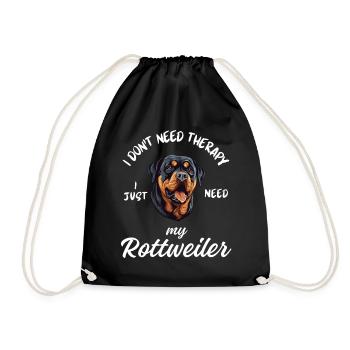 Chien de thérapie Rottweiler - Sac de sport léger - noir - Devant