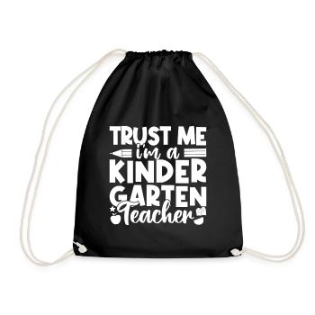 Preschool Teacher Trust Me I´m A Daycare Teacher - Drawstring Bag - black - Front