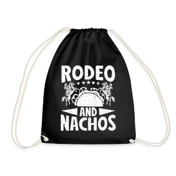 Rodeo Horse Riding Rodeo & Nachos Cowboy - Drawstring Bag - black - Front