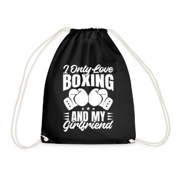 Only Love Boxing & My Girlfriend Boxing Gloves - Drawstring Bag - black - Front