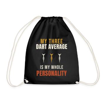 Darts My Three Dart Average Is My Whole Personalit - Turnbeutel - Schwarz - Vorne