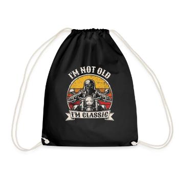 I'm not old, I'm classic | Biker | Motorcycling - Drawstring Bag - black - Front
