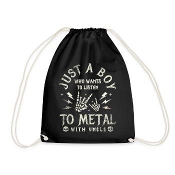 Metal Baby Boy mit Onkel Rock Baby - Turnbeutel - Schwarz - Vorne