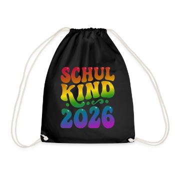 Schoolchild 2026 | Rainbow Style | School enrollment - Drawstring Bag - black - Front
