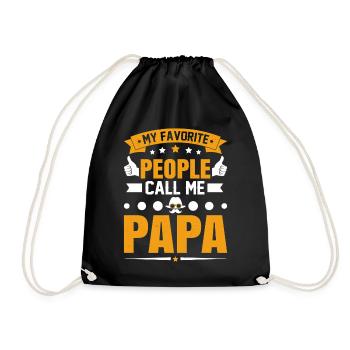 My Favorite People Call Me Papa - Drawstring Bag - black - Front