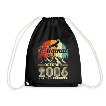 Original Oktober 2006 – 20. Geburtstag Vintage - Turnbeutel - Schwarz - Vorne