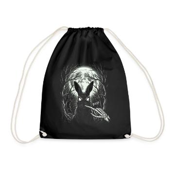 Skeleton Boop Creepy Cute Bunny Goth - Drawstring Bag - black - Front