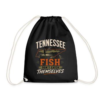 Tennessee Fischer Angler Fischfang See - Turnbeutel - Schwarz - Vorne