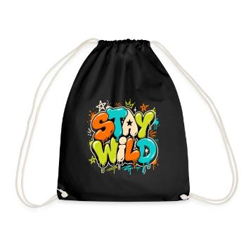 Restez sauvage - Sac de sport léger - noir - Devant