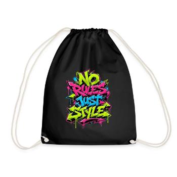 No Rules Just Style - Drawstring Bag - black - Front
