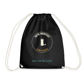 Catio architect – building permit still pending – - Drawstring Bag - black - Front