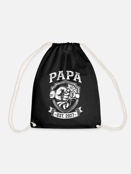 Papas 2027er Vater-Jahrgang - Turnbeutel - Schwarz