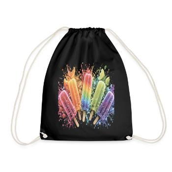 Batonnet Glace Fruit Multicolore Splash Art - Turnbeutel - Schwarz - Vorne