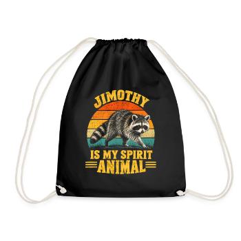 Jimothy Raccoon is My Spirit Animal - Turnbeutel - Schwarz - Vorne