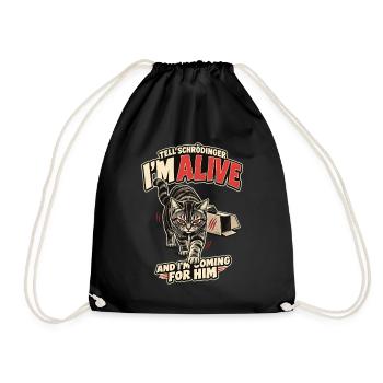 Schrödingers Katze Alive Physik Humor Shirt - Turnbeutel - Schwarz - Vorne