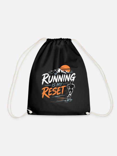 Running Is My Reset - Turnbeutel - Schwarz