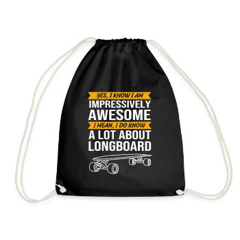 Longboard Longboarder Longboarding - Turnbeutel - Schwarz - Vorne