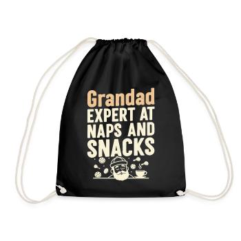 Opa, Experte für Nickerchen und Snacks, Nickerchen-Idee - Turnbeutel - Schwarz - Vorne