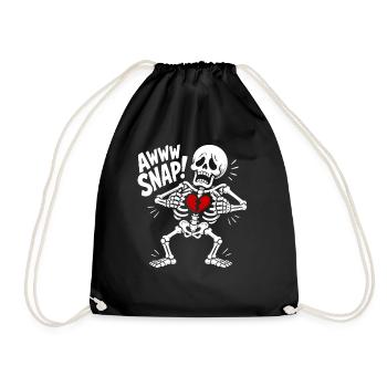 Aw Snap Broken Heart Breakup Divorce AntiValentine - Turnbeutel - Schwarz - Vorne