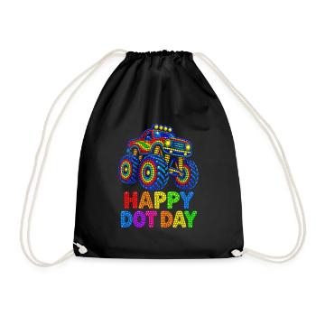 Happy Dot Day Monster Truck - Turnbeutel - Schwarz - Vorne