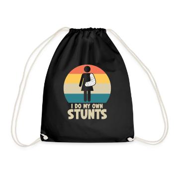Ich mache meine Stunts selbst. Gute Besserung, Fra - Turnbeutel - Schwarz - Vorne