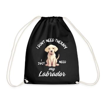 Gelber Labradorwelpe - Turnbeutel - Schwarz - Vorne