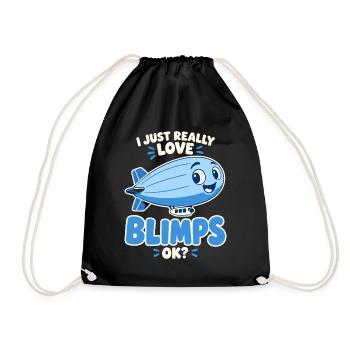 Ich liebe Blimps – fröhliche Luftschiff-Karikatur - Turnbeutel - Schwarz - Vorne