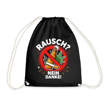 Anti Drogen - Turnbeutel - Schwarz - Vorne