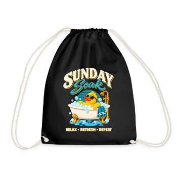 Sunday Soak Badeente – Relax Refresh Repeat - Turnbeutel - Schwarz - Vorne