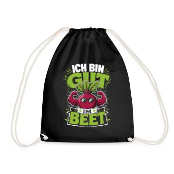 Ich bin gut im Beet Gärtner - Turnbeutel - Schwarz - Vorne