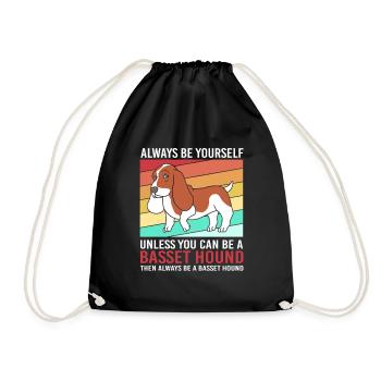 Basset Hound - Turnbeutel - Schwarz - Vorne