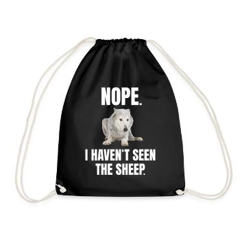 Nope I Haven't Seen The Sheep Wolf Meme - Turnbeutel - Schwarz - Vorne