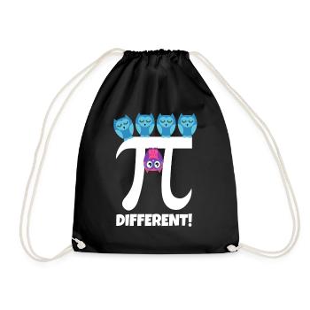 Pi Different Süße Eule Be Different Mathe Lehrer - Turnbeutel - Schwarz - Vorne