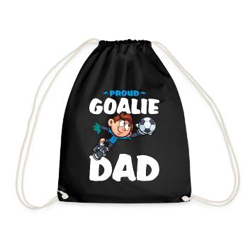 Proud Goalie Dad Stolzer Torwart Papa Fußball - Turnbeutel - Schwarz - Vorne