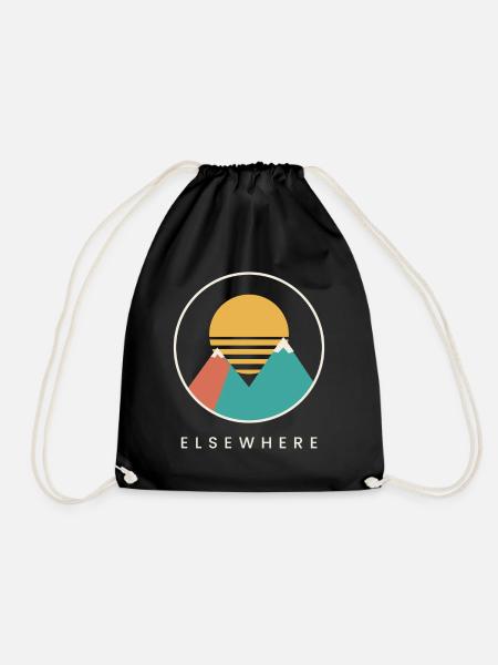 Elsewhere – Retro Mountain Sunset - Turnbeutel - Schwarz