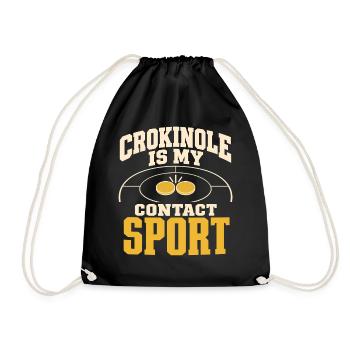 Crokinole-spieler 20-loch-crew Turniergeschenk - Turnbeutel - Schwarz - Vorne