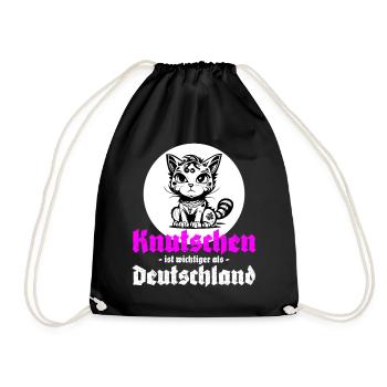 Knutschen ist wichtiger als Deutschland - Turnbeutel - Schwarz - Vorne