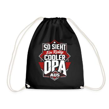 So sieht ein cooler Opa aus - Turnbeutel - Schwarz - Vorne