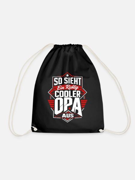 So sieht ein cooler Opa aus - Turnbeutel - Schwarz