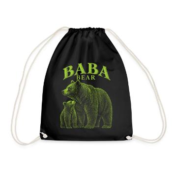 Baba Bär Vater Vintage-Familie Matching - Turnbeutel - Schwarz - Vorne