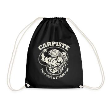 Karpfenangler, Karpfenfischer, Fischer-Geschenk - Turnbeutel - Schwarz - Vorne